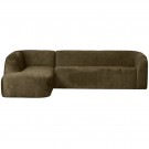 WOOOD SLOPING CORNER SOFA LEFT STRUCTURE VELVET BONSAI thumbnail