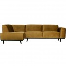 WOOOD STATEMENT CORNER SOFA LEFT VELVET HONEY YELLOW thumbnail
