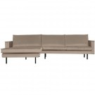 WOOOD RODEO CHAISE LONGUE LEFT VELVET KHAKI thumbnail