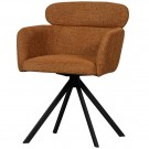 WOOOD FENNE SWIVEL DINING CHAIR WOVEN FABRIC GINGER thumbnail