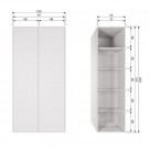 WOOOD Maevy garderobe 2 dørs furu sky grå [fsc] thumbnail