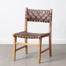 Spisestol brunt teak tre-skinn 56x48x80 thumbnail