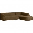 WOOOD SLOPING CORNER SOFA RIGHT STRUCTURE VELVET BRASS thumbnail
