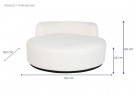 COUCH POLYESTER 150X150X69 BORREGUITO WHITE thumbnail