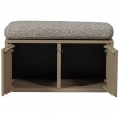 WOOOD TURNER STORAGE BENCH PINE MUD WITH SEATCUSHION KHAKI [fsc] thumbnail