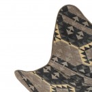 Lenestol sort-taupe stoff-metall 75x75x95 thumbnail