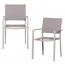 Sett med 2 - Fowl spisestuestol aluminium/tekstilsand thumbnail