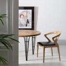 Spisestol natur-sort teak tre-skinn 55x54x77 thumbnail