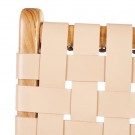 Spisestol beige teak tre-skinn 50x56x87 thumbnail