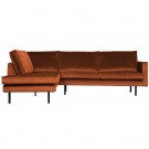 WOOOD RODEO CORNER SOFA LEFT VELVET RUST thumbnail