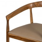 Spisestol natur-beige teak tre-skinn 54x51x70 thumbnail