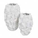 VASE WHITE CERAMIC DECORATION 26 X 26 X 38 CM thumbnail