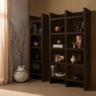 WOOOD TIMO OPEN CABINET MDF DARK BROWN 195x100x40CM thumbnail