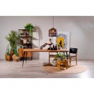 Spisestol svart teak tre-skinn 50x52x83 thumbnail