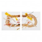 2stk, Abstrakt, håndmalt lerret 80x80 thumbnail