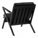 Lenestol Sort skinn - teak  78 X 64 X 75 CM thumbnail