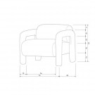 WOOOD LENNY ARMCHAIR IN MATT COARSE VELVET - SPOTTED SAND COLOR thumbnail