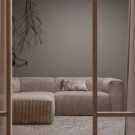 WOOOD BEAN CHAISE LONGUE LEFT HEFTY RIBCORD TRAVERTIN thumbnail