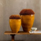 VASE MUSTARD CERAMIC DECORATION 32 X 32 X 48 CM thumbnail