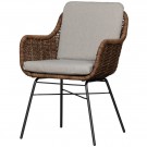 2stk, Rio dining chair metal/wicker walnut/sand thumbnail