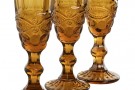  6 GLASS 7X7X20 150ML RELIEF AMBER thumbnail
