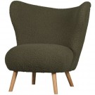 WOOOD CELINE ARMCHAIR IN TEDDY FABRIC - WARM GREEN thumbnail