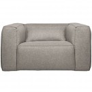 WOOD BEAN ARMCHAIR INCL. BACK CUSHION IN FABRIC MIX - LIGHT GRAY thumbnail