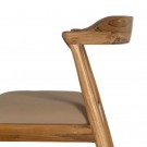 Spisestol natur-beige teak tre-skinn 54x51x70 thumbnail