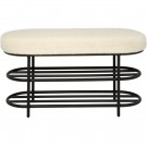 Cayo - Skohylle Off white 100x34x51 100% Polyester, kryssfiner, skum, metall, 1stk. thumbnail