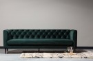 WOOOD NISA SOFA 3 SEATER VELVET DARK GREEN thumbnail