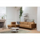 WOOOD STATEMENT CORNER SOFA LEFT VELVET HONEY YELLOW thumbnail