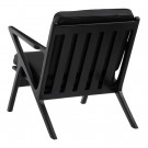 Lenestol sort teak tre-skinn 78x64x75 thumbnail