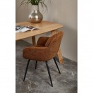 2 stk. WOOOD RUNA DINING CHAIR CHENILLE CARAMEL BROWN/YELLOW thumbnail