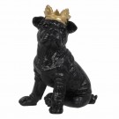 FIGURE BULL DOG BLACK-GOLD POLYRESIN 15,50 X 18,40 X 25,50 C thumbnail