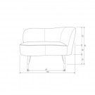 WOOOD SARA LOUNGE ARMCHAIR RIGHT VELVET KHAKI thumbnail