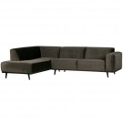WOOOD STATEMENT CORNER SOFA LEFT VELVET WARM GREEN thumbnail
