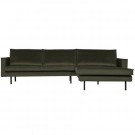 WOOOD RODEO CHAISE LONGUE RIGHT VELVET DARK GREEN HUNTER thumbnail