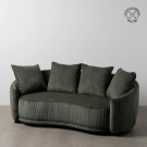 3 SEATER SOFA GREEN FABRIC ROOM 197 X 96 X 75 CM thumbnail