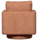 WOOOD OSCAR SWIVEL ARMCHAIR IN COARSE FABRIC - SALMON  thumbnail