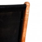 Spisestol svart teak tre-skinn 50x52x83 thumbnail