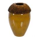 VASE MUSTARD CERAMIC DECORATION 32 X 32 X 48 CM thumbnail