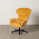 ARMCHAIR REVOLVING MUSTARD / GREEN FABRIC-METAL 78 X 84,50 X 104,50 thumbnail