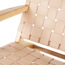 Lenestol beige teak tre-skinn 74x78x75 thumbnail