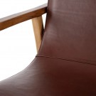 Lenestol brunt teak tre skinn 65x76x83 thumbnail