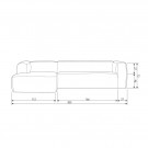 WOOOD BEAN CORNER SOFA INCL. CUSHIONS LIGHT GREY  - Venstre thumbnail