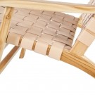 Lenestol beige teak tre-skinn 74x78x75 thumbnail