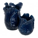 VASE BLUE CERAMIC DECORATION 21 X 21 X 27 CM thumbnail