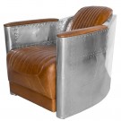 Airplane Arm Chair leather SORT ELLER BRUNT skinn thumbnail