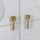 Garderobeskap hvit-gull tre/metall 92x43x116 thumbnail