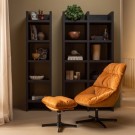 WOOOD YARO ARMCHAIR WITH FOOTSTOOL - GINGER  thumbnail